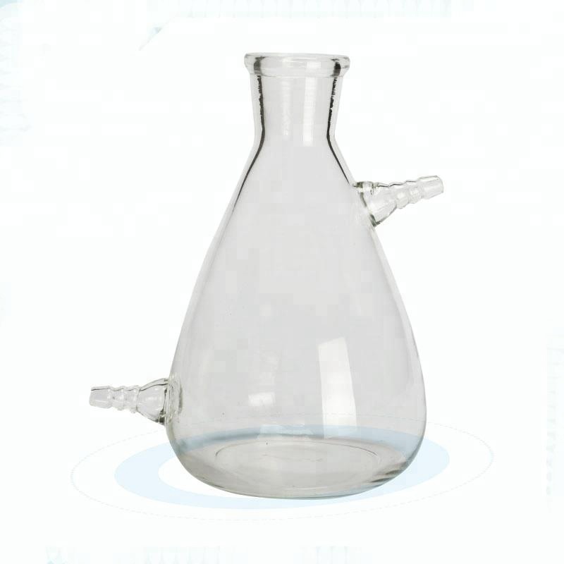 Lab Borosilicate Glass Filtering Flask With Integrated Side Arms
