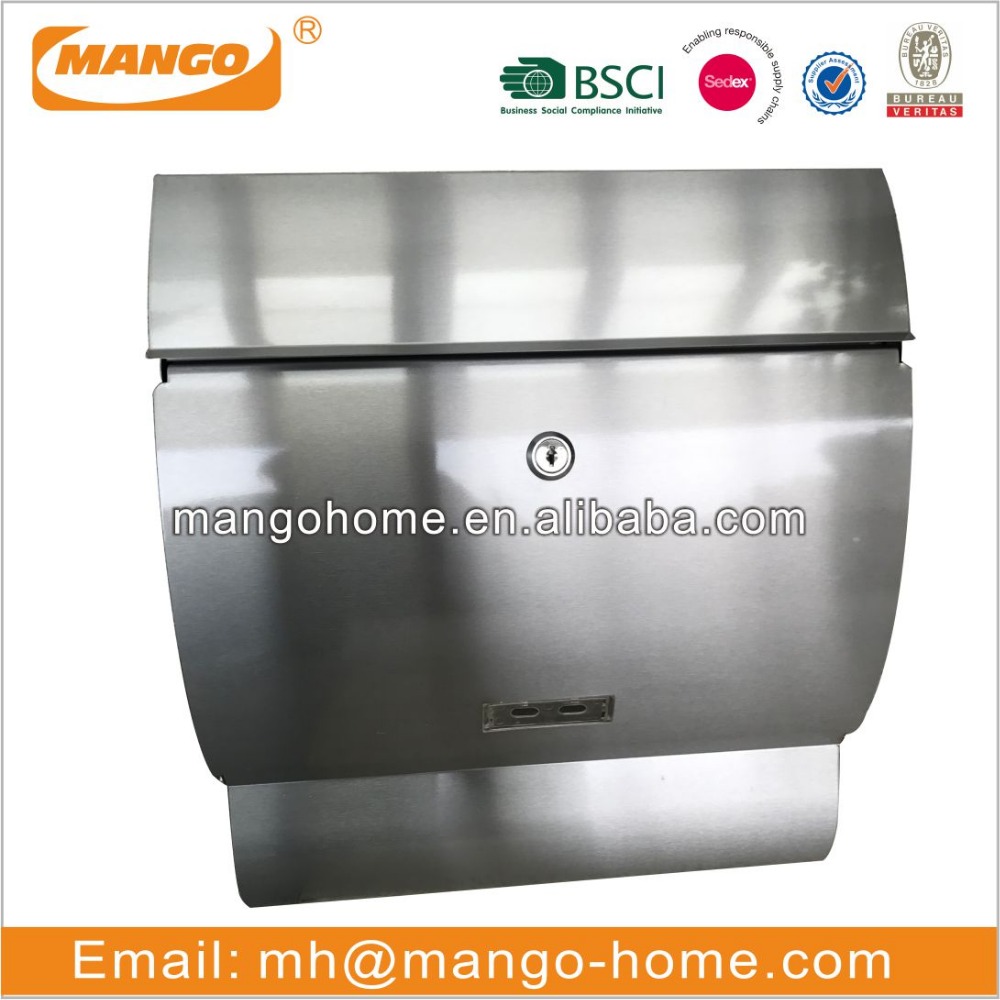 Modern Stainless Steel Mailbox Outdoor house Outside Post Letter Box Drop Box