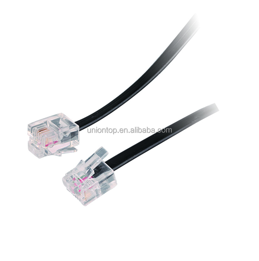 Высокое качество плоский 2C RJ11 RJ11 телефонный кабель для внутреннего телефонные шнуры/провода/аксессуары/оборудования