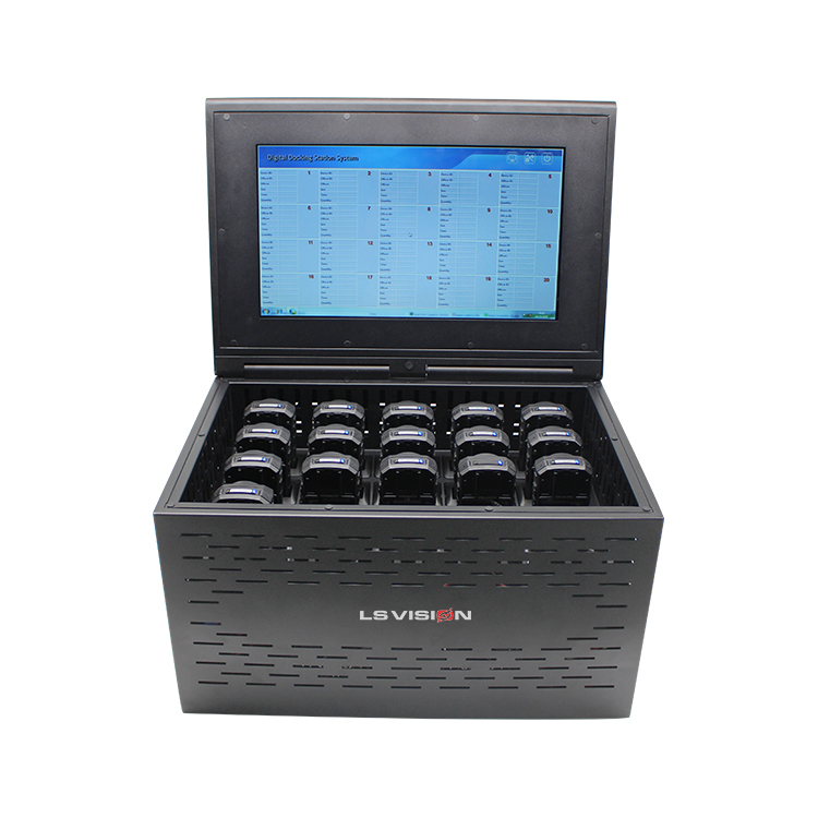 LSVISION интеллектуальное накопление данных 17 "дюймовый экран 20 портов портативная док-станция для полиции камера рекордер
