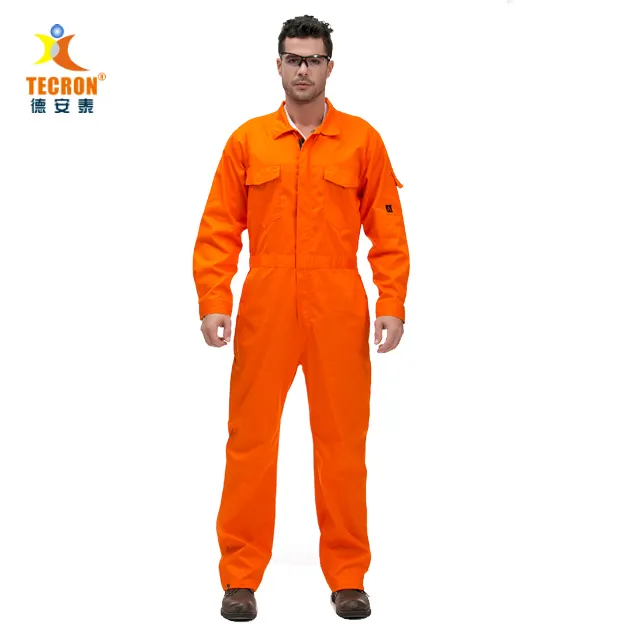 EN11612 огнестойкий хлопковый оранжевый Рабочий Комбинезон для мужчин