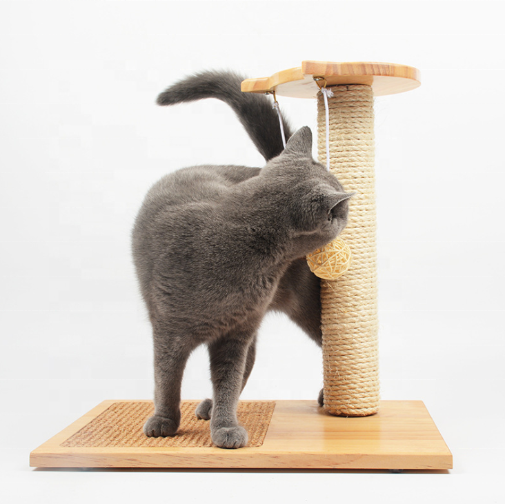 Pet Supplier 3 in 1 Cat Scratching Sisal Cat Scratcher Post with Toy Ball