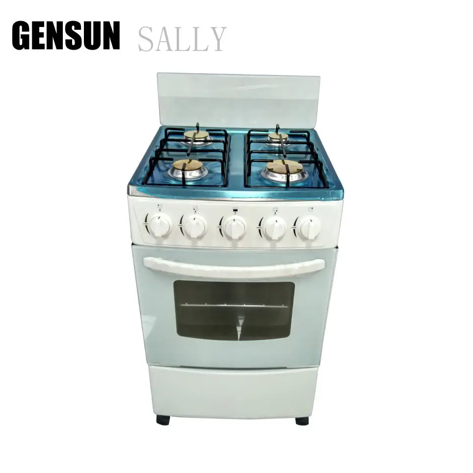 Large capacity white painting gas oven toaster with stove standing oven