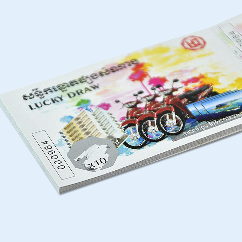 Custom anti counterfeiting paper eco products coupon with serial number