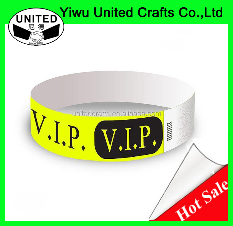Custom printing tyvek wristbands, disposable Tyvek id wristbands bracelet