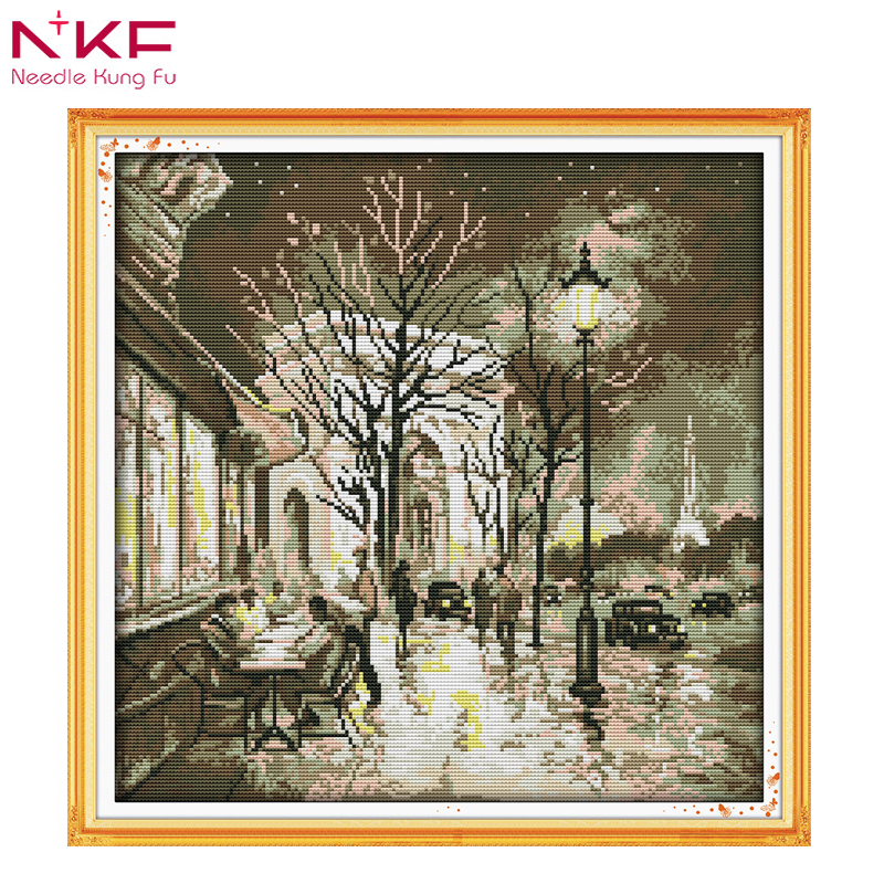NKF beauty of The night лакированной кожи современный крест иглы узоры Бесплатная печать вышивка крестом картины