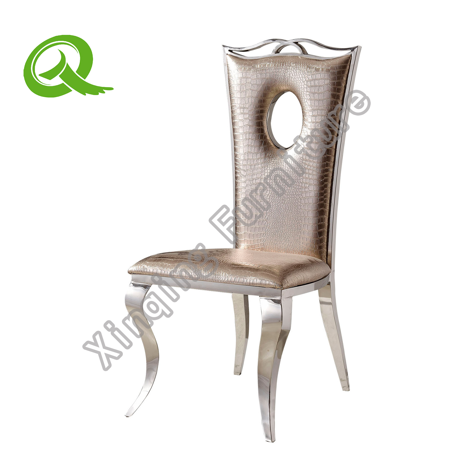 Hot selling durable stainless steel silver wedding dining chair