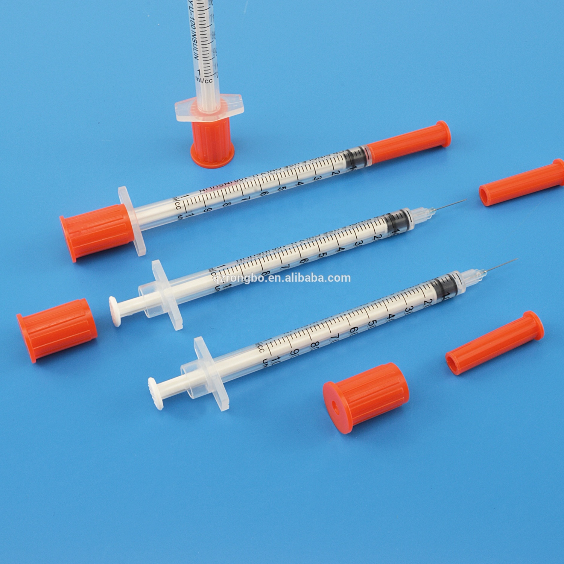 0.5/1ml U-100/U-40 disposable medical insulin syringe for clinical use