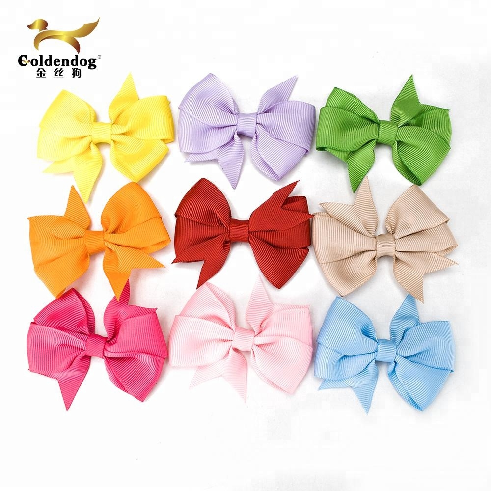 Handmade pink bow hair accessories ornaments with ribbon