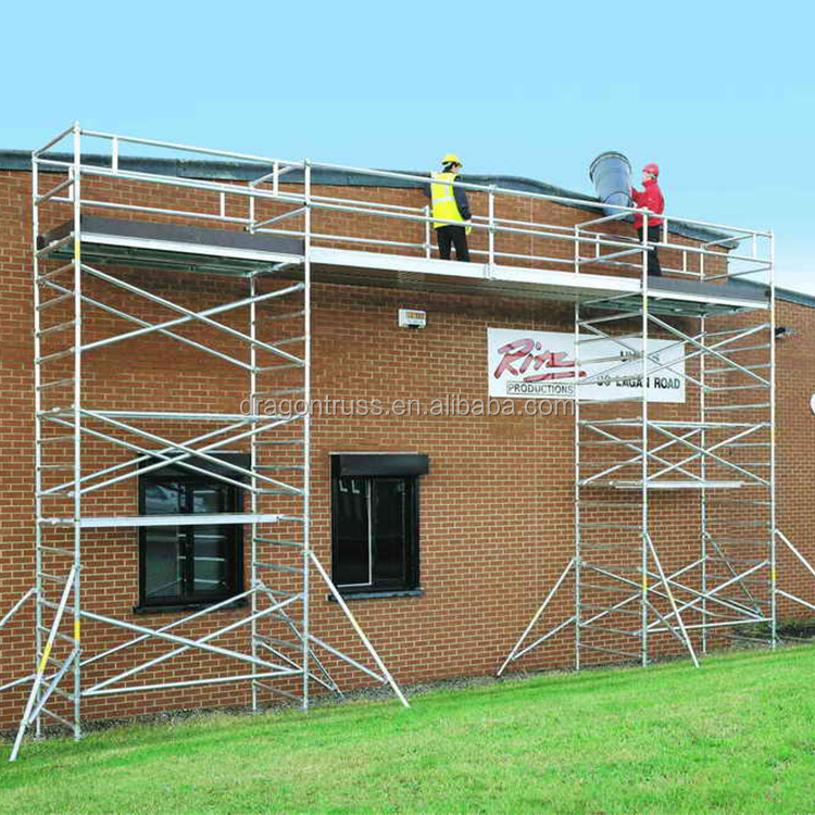 Dragonstage Aluminum Scaffolding Tower Mobile Scaffold Double-width Scaffolding For Sale