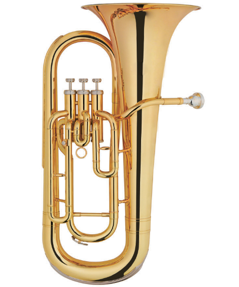Bb ключ Euphonium, золотой лаковый ветровой инструмент