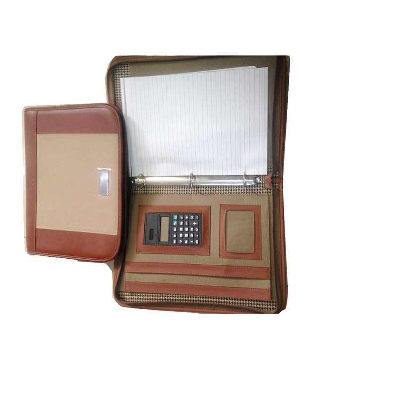 A4 Conference Folder Business PU Leather Document Case Bag with Clipboard