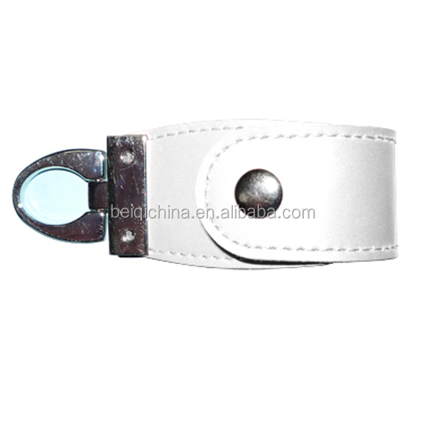 Hot sale bulk cheap black leather usb flash drives with keyring in China