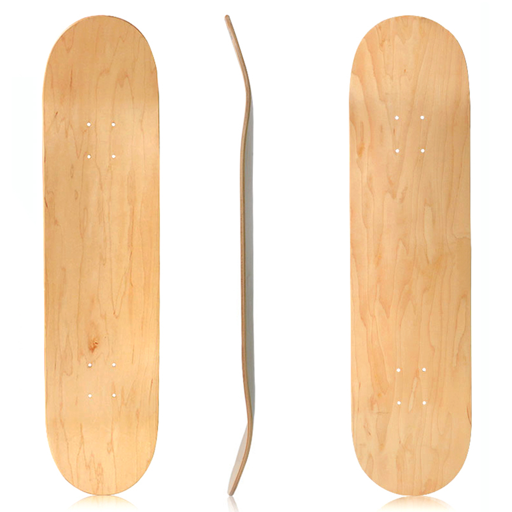 2018 wholesale 7ply double kick 100% hard rock Canadian maple skateboard blank deck
