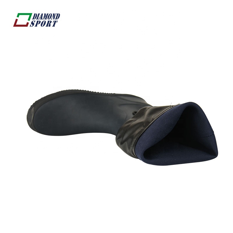 Foldable waterproof flat knee rubber wellingtonboot for women