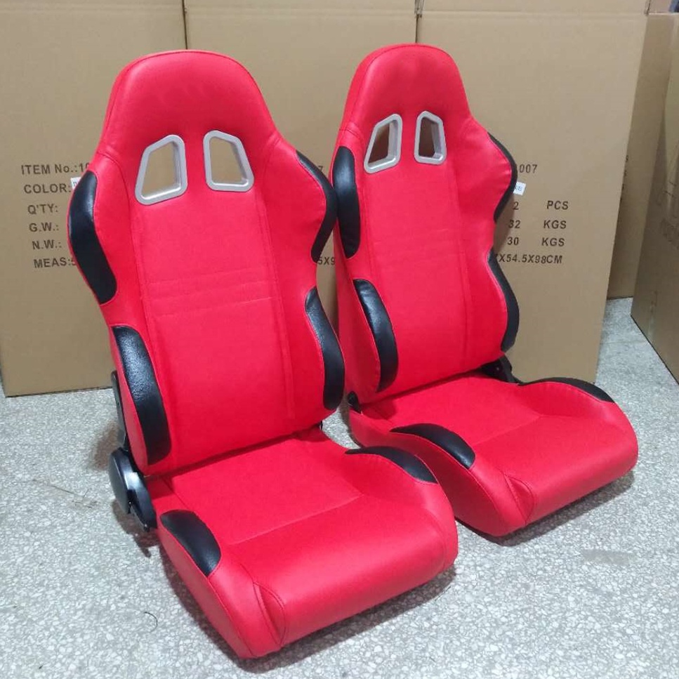 JBR1007 Красное и черное кожаное гоночное сиденье из ПВХ для универсального автомобильного гоночного использования, чехол для автомобильного сиденья, сиденье для грузовика