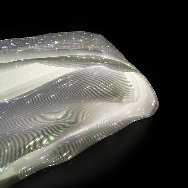 Glow in the dark light up emitting led fiber optic luminous fabric