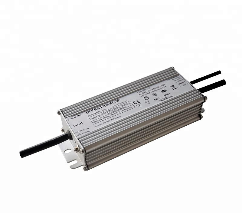 EUG-075S105DV Inventronics 75 W IP67 70-1050mA 36 ~ 107Vdc широкий регулируемый ток затемнения светодиодный драйвер производители питания