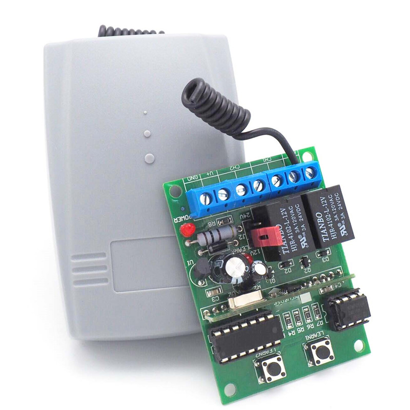 DC12V 2 каналов беспроводной пульт дистанционного управления Переключатель 433 МГц