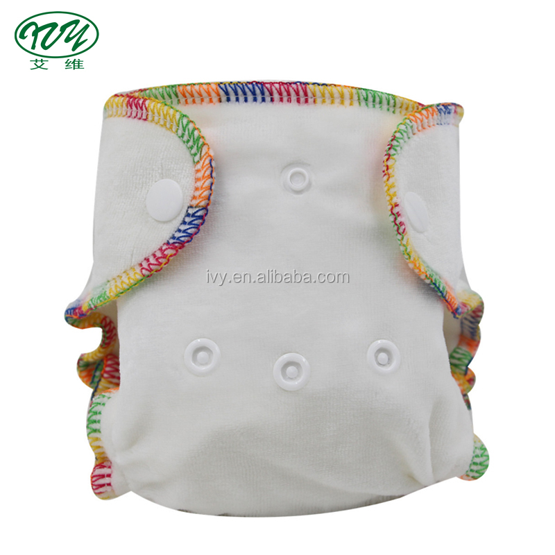 Bamboo velvet cotton soft fitted premature nappy newborn cloth diaper