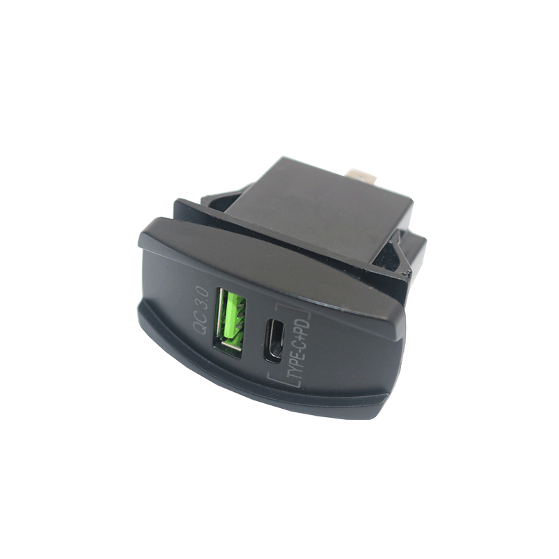 Dual USB socket Rocker Switch QC 3.0 Fast Charger type c quick charge 3.0