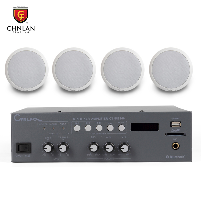 Chnlan PA система bluetooth миксер усилитель + 4 шт. потолочный динамик звуковая система для зала магазин домашнего кинотеатра