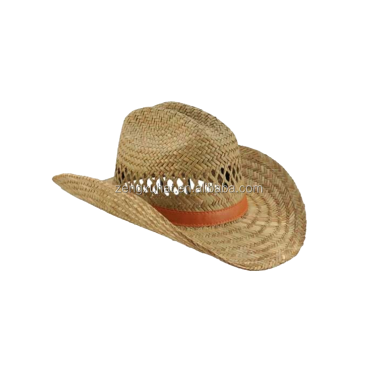 Customized Handmade Cheap Hollow Straw Cowboy Hat