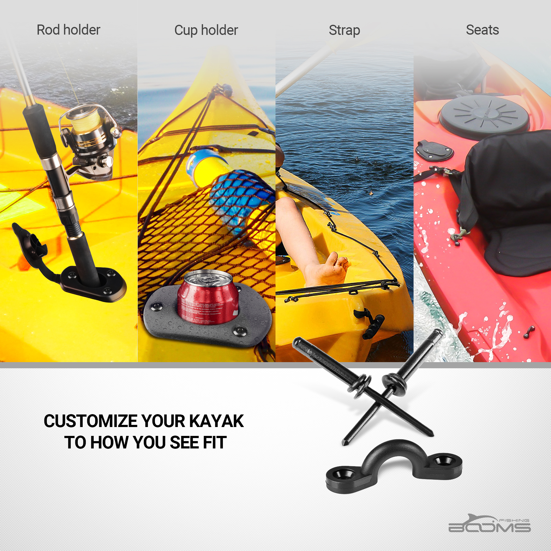 Booms Fishing MA1 комплект подушечек для Каяка с заклепками