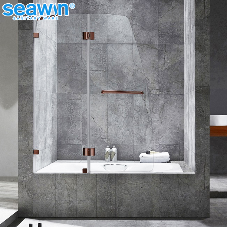 Chrome finish frameless aluminium pivot door for shower
