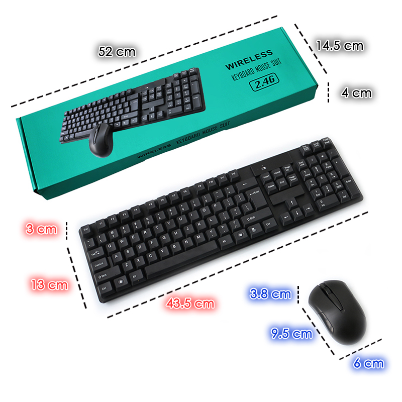 Factory Direct Sales 104 Keys 2.4GHz Wireless Mouse and Keyboard Combos