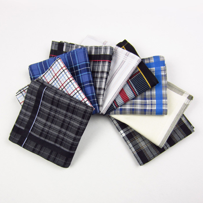 High end Пользовательские плед хлопок для мужчин платок hankie