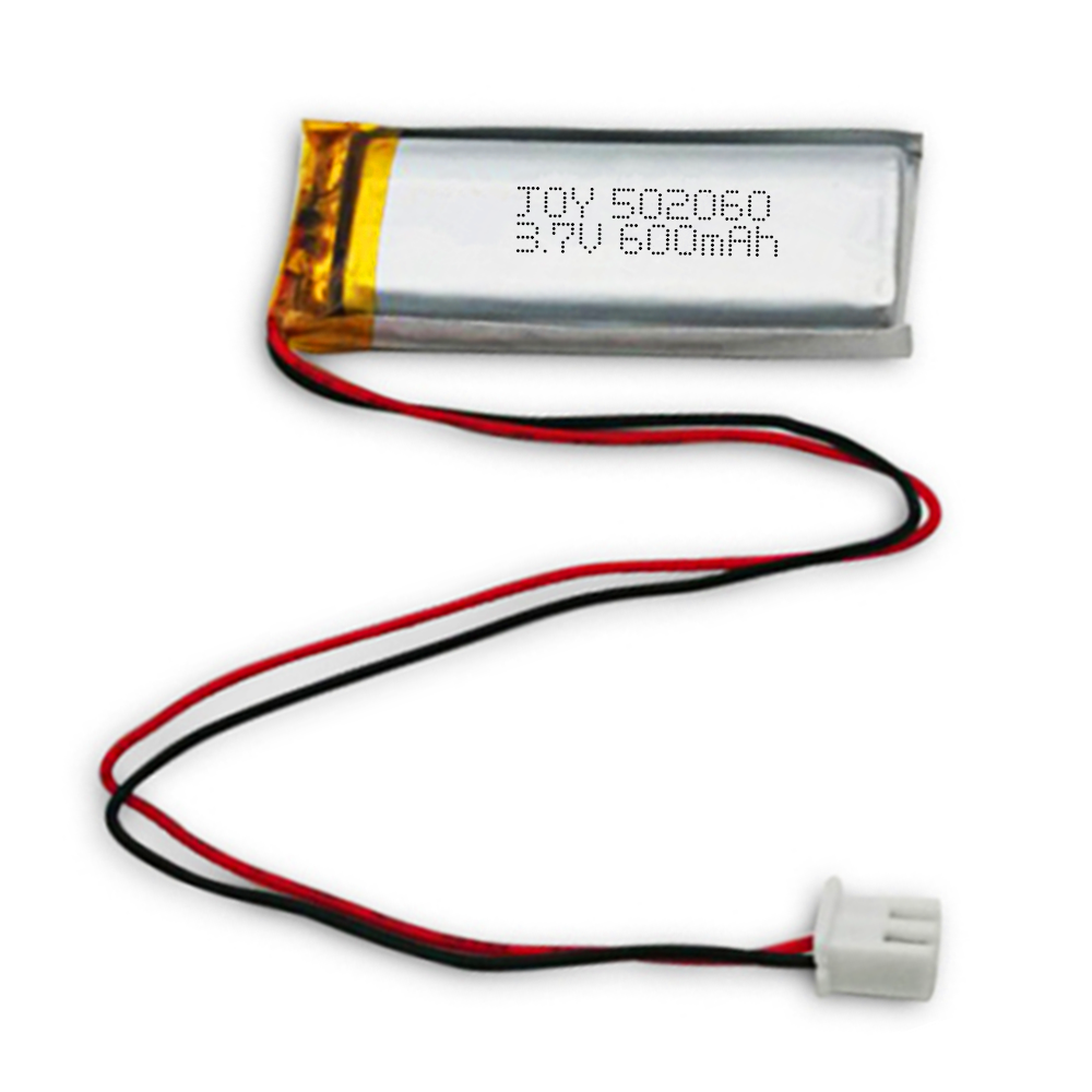 3.7V 600mAh 502060 rechargeable lipo lithium ion polymer battery with pcm
