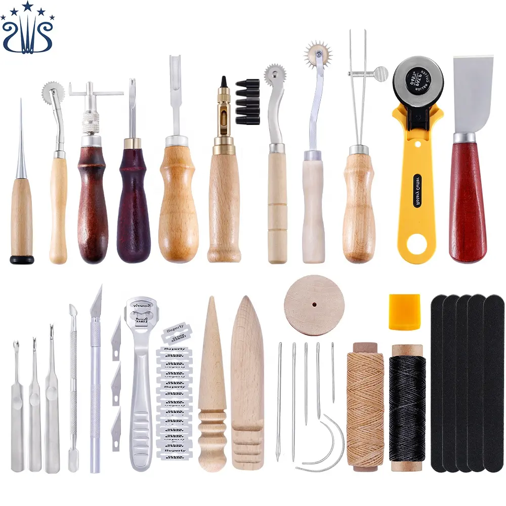 L58 High Quality 25 pcs/set Leather Craft Tool Set &Leather Hand Working Tool Kit