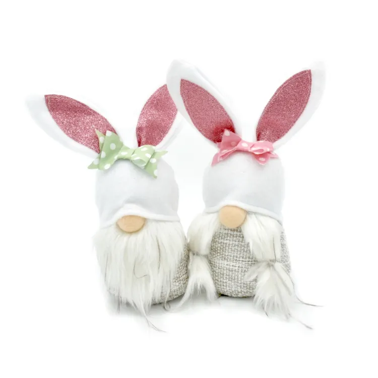 Easter Spring Decor Rabbit Nisse Holiday Party Gifts Ornament Handmade Adorable Bunny Gnome Decoration With Long Ear