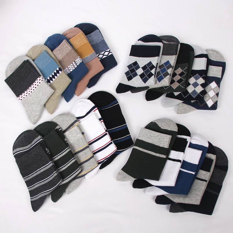FT Men's Fashion Winter Combed Cotton supply Thick medium stockings socks
