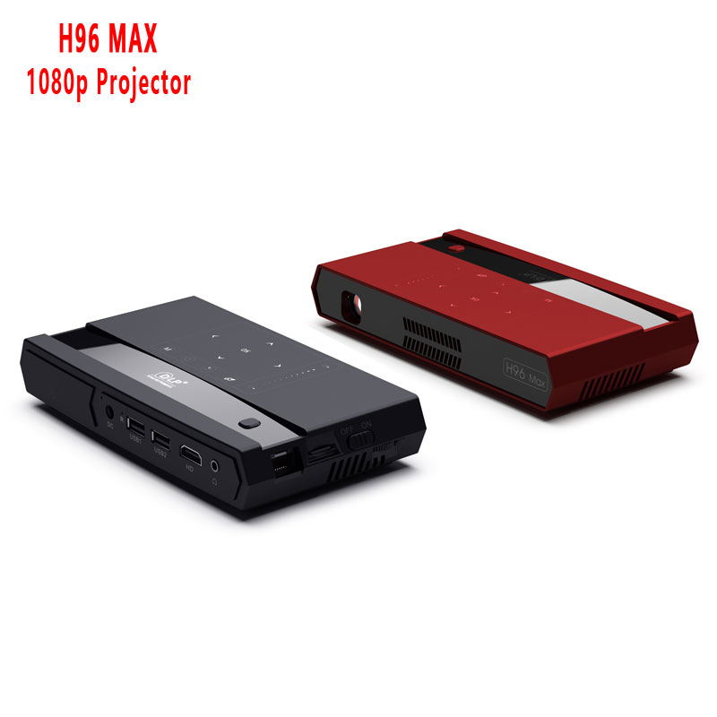 Upgraded Version led projector pocket mini projector with 2gb+16gb H96 Max Android mini projector