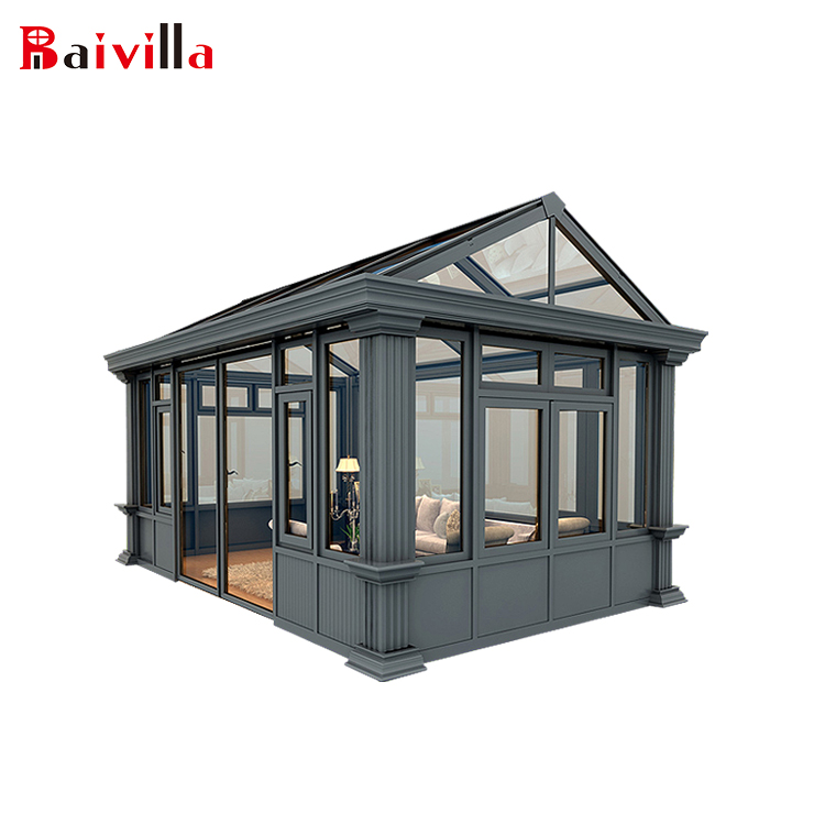 Waterproof Aluminum Glass House Prefabricated Lowes Solarium Sunroom