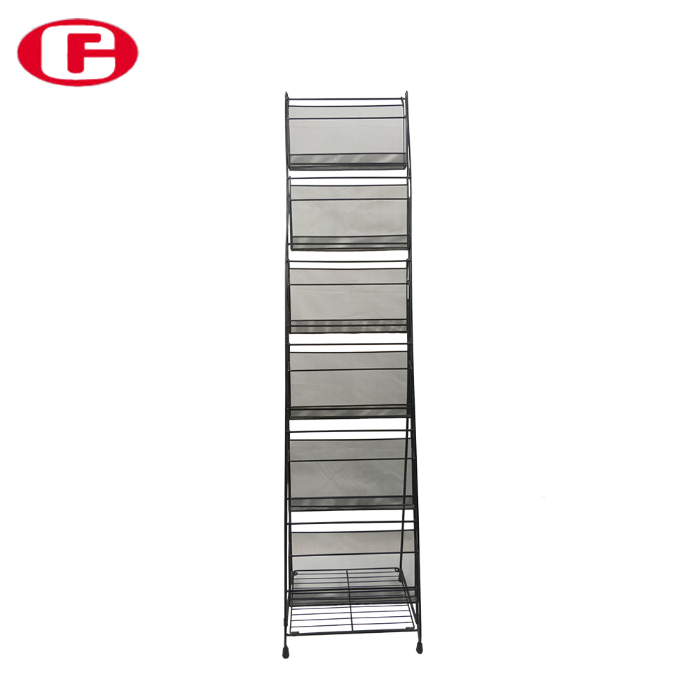 Folding metal wire magazine shelf rack mesh holy book display stand