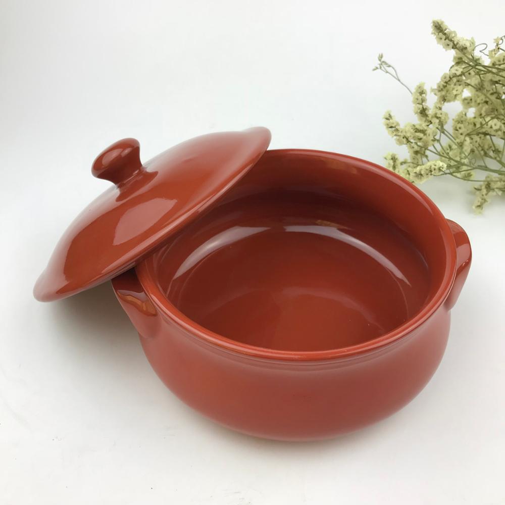 Red Glazed Terracotta cooking pot Ceramic cooking pot for kitchen