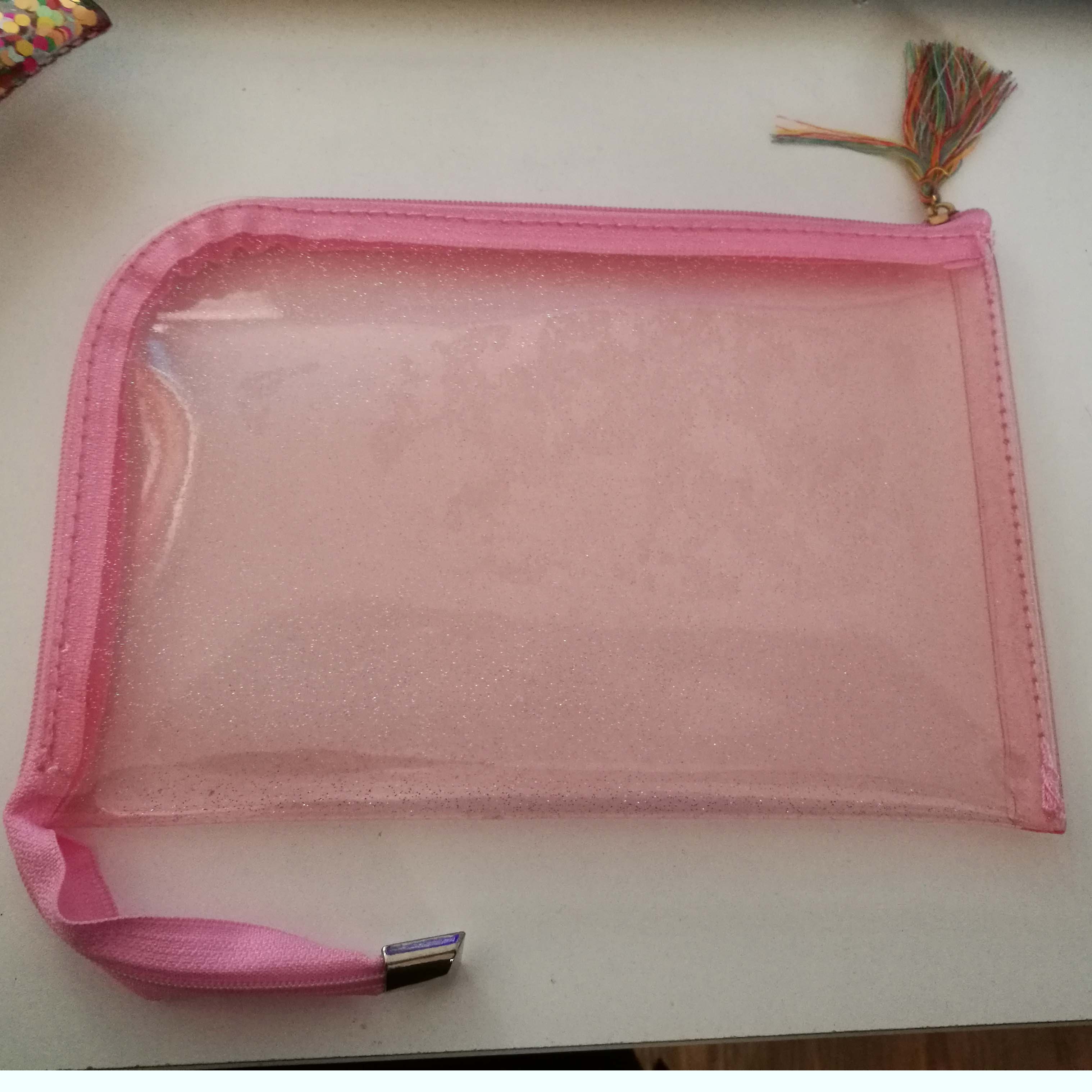 Shiny Glitter liquid Pouch With  Colorful confetti