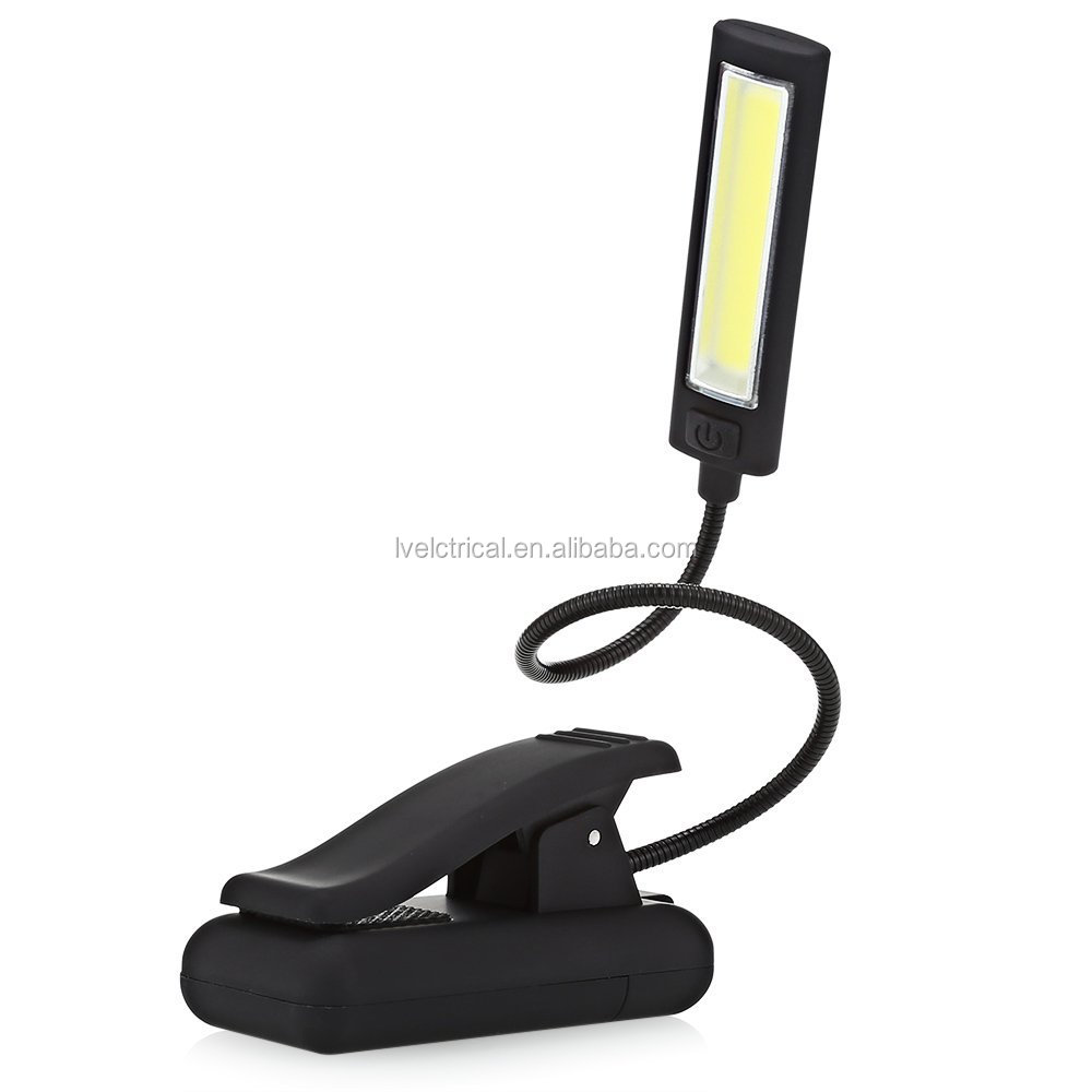 USB клип на COB Светодиодная лампа для чтения настольная лампа перезаряжаемая книжная кровать