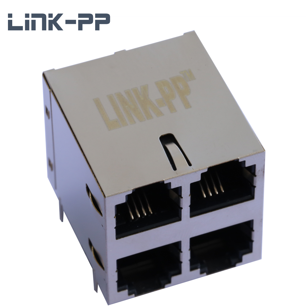 Экранированный 2x2 Порт Модульная PCB Jack RJ11 6P6C разъем