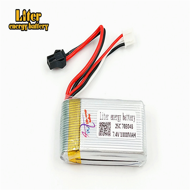 703048 25c 7.4V 1000mAH Wholesale remote control aircraft flying saucer aircraft lithium battery SM plug