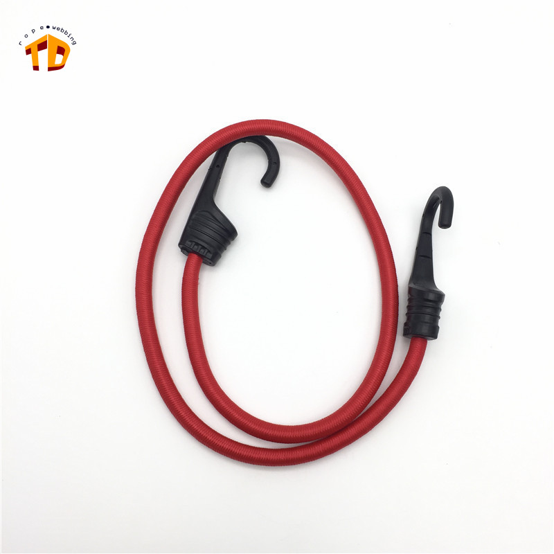 Amazon hot sale colored 6mm bungee cord set with plastic hook