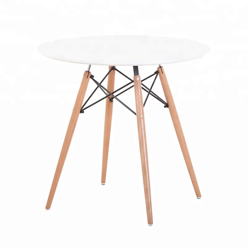 Горячая мебель для столовой Современный дешевый белый круглый mdf деревянный обеденный стол