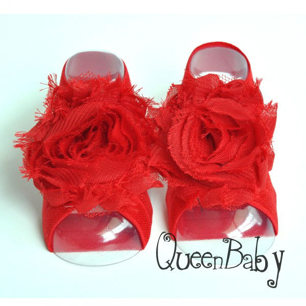 Baby Barefoot Jelly Sandals With Shabby Flower Baby Girl Shoes For Kids
