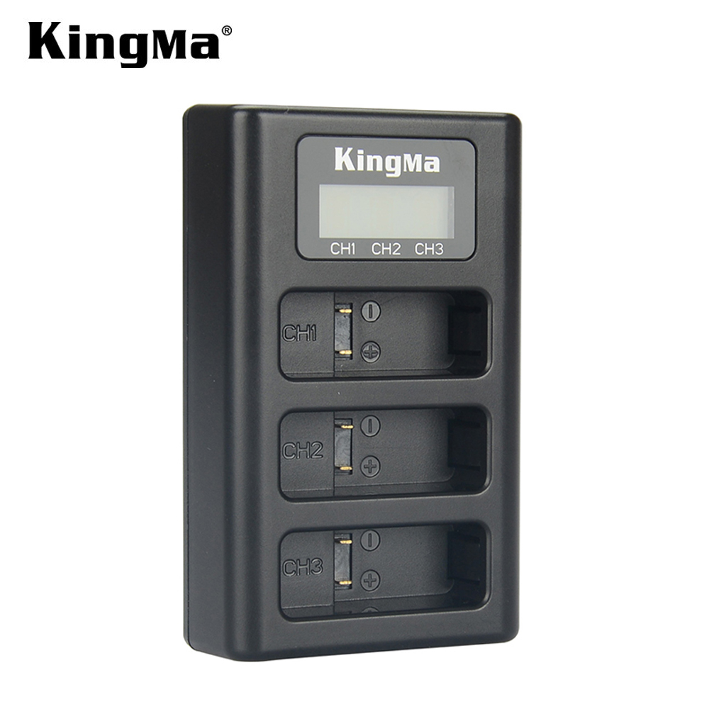 KingMa портативная 3 канала зарядное устройство тройной USB зарядное устройство с ЖК-дисплеем для GoPro HERO 5 Session Экшн-камера AHDBT-501/AABAT-001 батарея