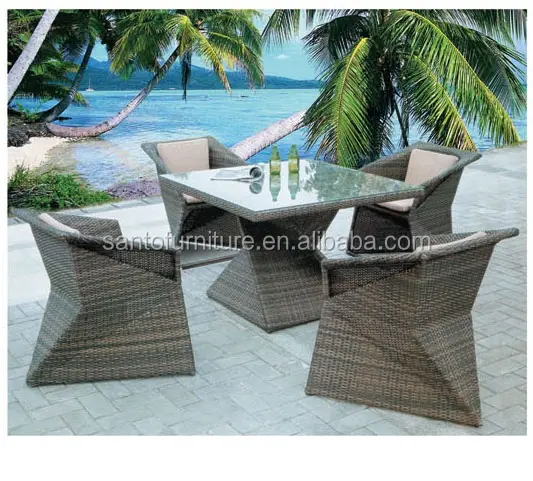 Plywood Outdoor Aluminum Garden Dining Table Sets