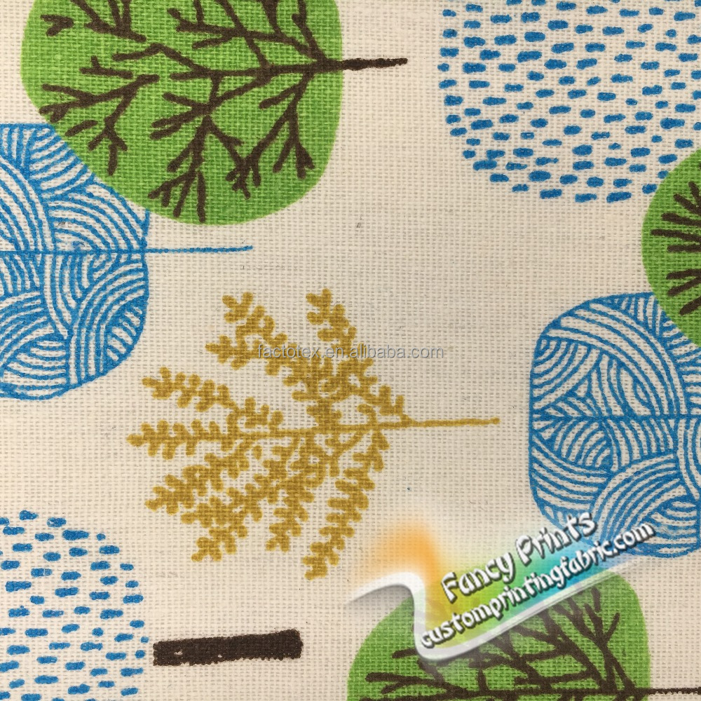 2021 Wholesale cushion linen look fabric printing