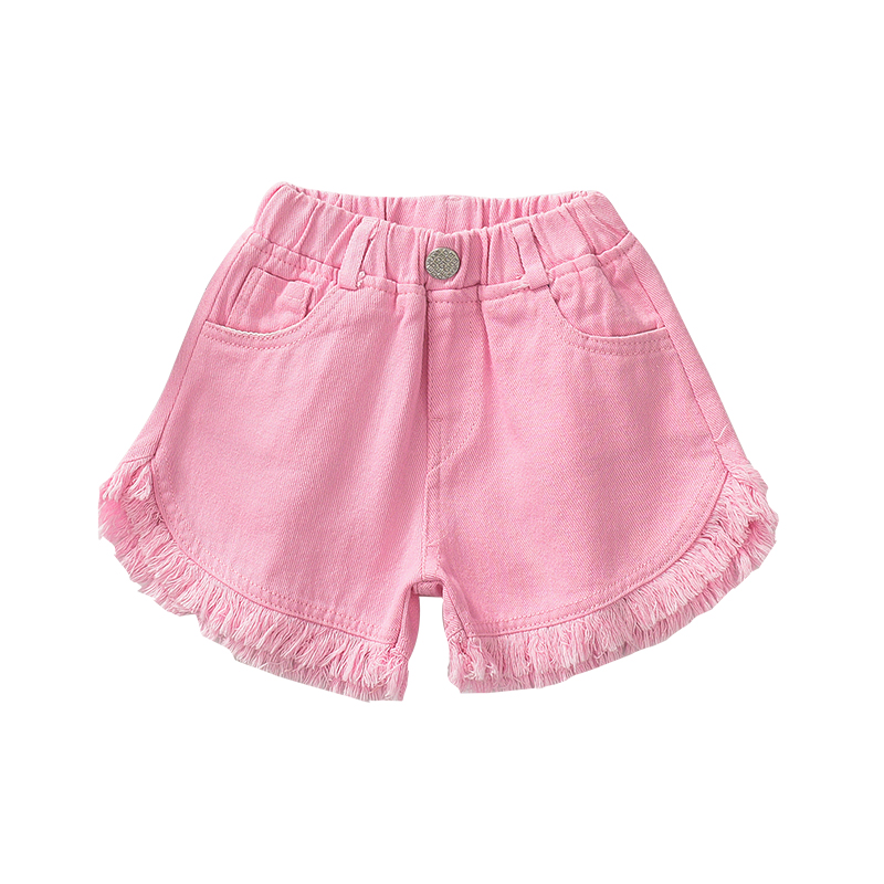 High waisted ripped colorful candy kids little girls demin jeans short hot pants